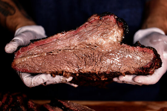 Texas brisket. Grilled meat, barbecue