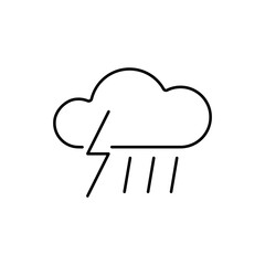 thunderstorm icon element of weather icon for mobile concept and web apps. Thin line thunderstorm icon can be used for web and mobile. Premium icon on white background