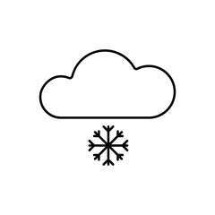snowfall icon element of weather icon for mobile concept and web apps. Thin line snowfall icon can be used for web and mobile. Premium icon on white background
