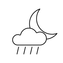 Crescent rain icon element of weather icon for mobile concept and web apps. Thin line crescent icon can be used for web and mobile. Premium icon on white background
