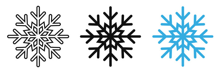 Snowflake icon set isolated on background. Snowflake silhouette winter. Flat elements for website and design project. Vector illustration eps10.