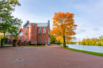 Admiralty building in Catherine park in autumn, Tsarskoe Selo (Pushkin), St Petersburg, Russia