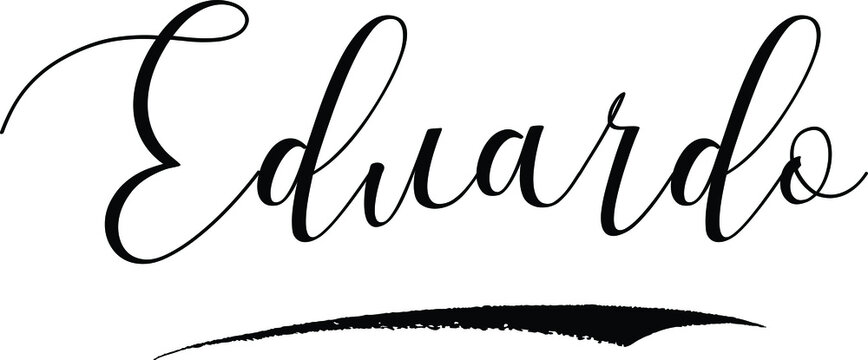  Eduardo -Male Name Cursive Calligraphy on White Background