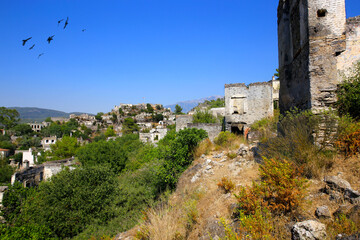 A view of the old ancient city Kayakoy in Fethiye, Turkey.