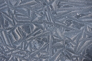 Beautiful ice pattern on a frozen ditch