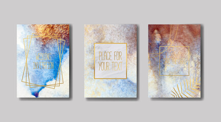Fototapeta na wymiar liquid marble with gold. flyer, business card, flyer, brochure, poster, for printing. trend vector