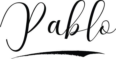 Pablo-Male Name Cursive Calligraphy on White Background