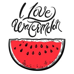 stylized berries. ripe watermelon on a white background