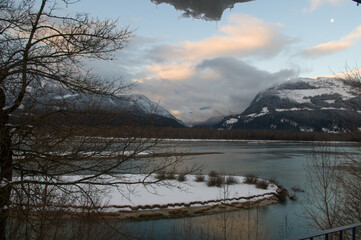 View of the Columbia River from Inn on the River in Revelstoke British Columbia