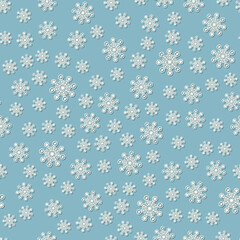 Seamless snowflakes pattern for continuous replicate. Christmas illustration winter