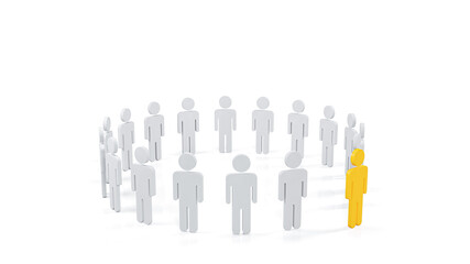 different people. Leadership.3d render