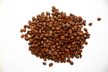coffee beans on white