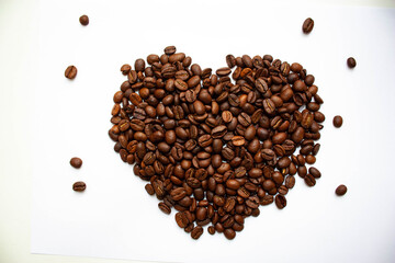 coffee beans heart