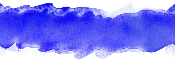 blue watercolor strip with paper texture for text and design
