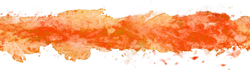 orange watercolor stripe with paper texture for text and design