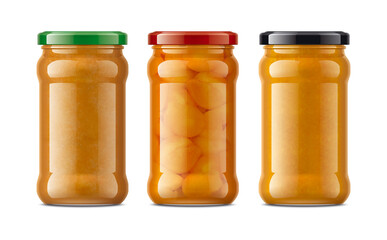 Set of Glass Jar with Jam 