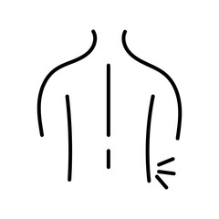 torso with hip pain line style icon