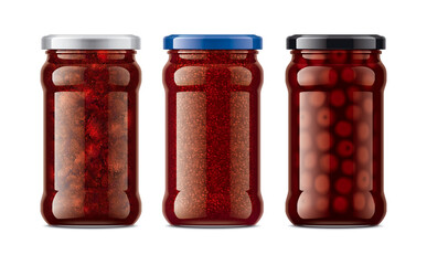 Set of Glass Jar with Jam 