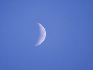 moon and clear blue sky