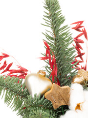 Christmas decorations with green needles - 387004299