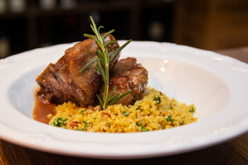 T.Bone of lamb and Moroccan Couscous with Chestnuts