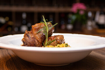 T.Bone of lamb and Moroccan Couscous with Chestnuts