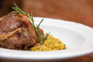 T.Bone of lamb and Moroccan Couscous with Chestnuts