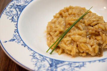 Risotto of funghi porcini - Traditional recipe from Italy