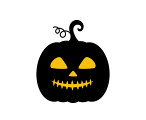 Jack O Lanter pumpkin Halloween icon.