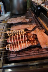イカ焼き　イカの丸焼き　炭焼き　BBQ 　シーフード 