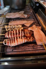 イカ焼き　イカの丸焼き　炭焼き　BBQ 　シーフード 
