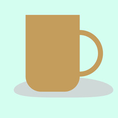 Vector image of a brown mug with a shadow under it