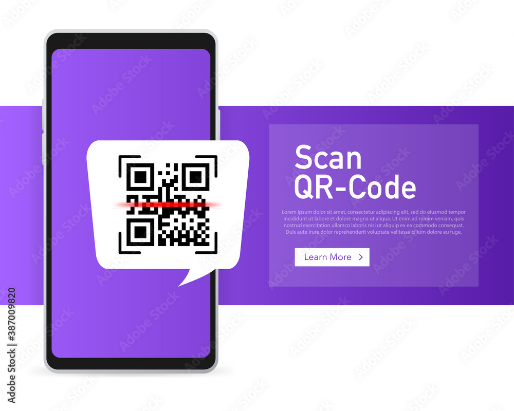 Aufkleber scan code smartphone on white background. isolated white background. bar code icon. flat vector illu