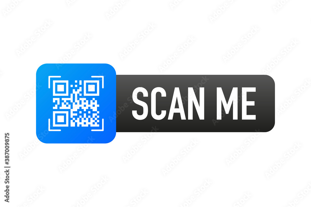 Aufkleber scan code smartphone on white background. isolated white background. bar code icon. flat vector illu