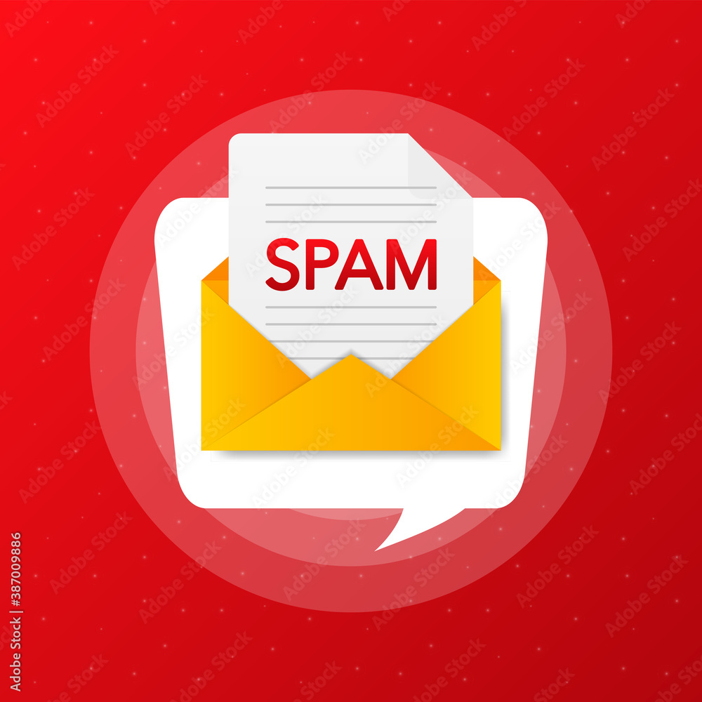 Poster spamming mailbox concept. email box hacking, spam warning.