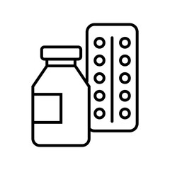 drugs pills bottle line style icon