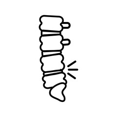 spinal vertebrae pain line style icon