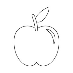 apple fresh fruit nature line style icon