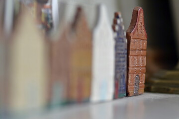 Row of miniature model houses