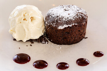 chocolate muffin on a plate
