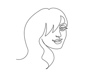 Portrait of beautiful woman on white background.