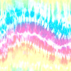 Tie Dye Rainbow Wave Seamless Pattern 