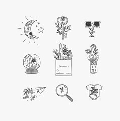 Hand made floral icons nature