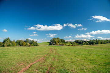 landscape with sky and grass