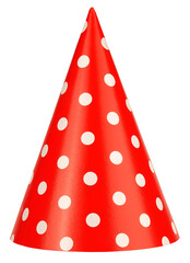 Lovely Birthday or dwarf hat made of paper isolated on white background
