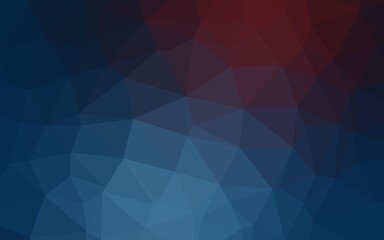 Dark Blue, Red vector abstract polygonal cover.