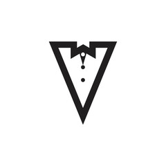 Fototapeta premium V letter with tie logo design vector