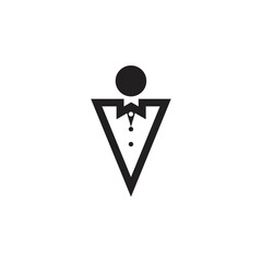 V letter with tie logo design vector