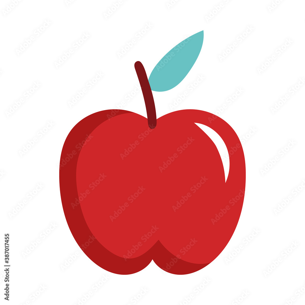 Sticker apple red fresh fruit nature icon