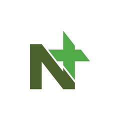 N plus or NX letter logo design vector